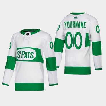 Men%27s Toronto Maple Leafs Custom Toronto St. Pats Road Authentic Player White Jersey